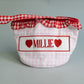 Girls Valentine’s Day hearts basket