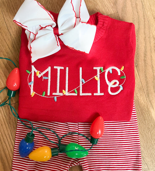 Custom Christmas lights sweater