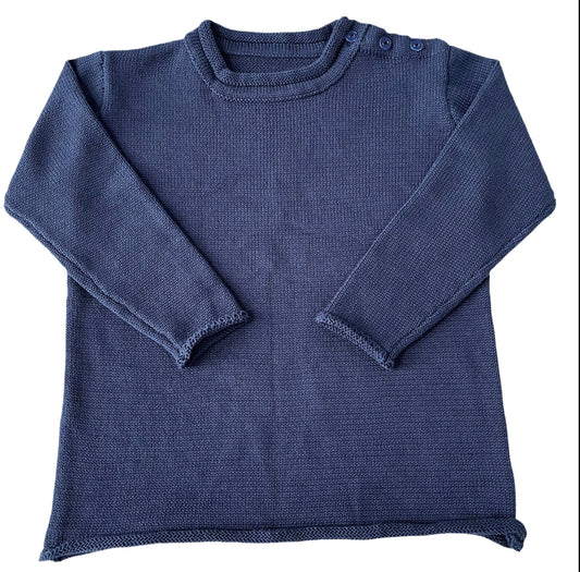 Navy roll neck sweater