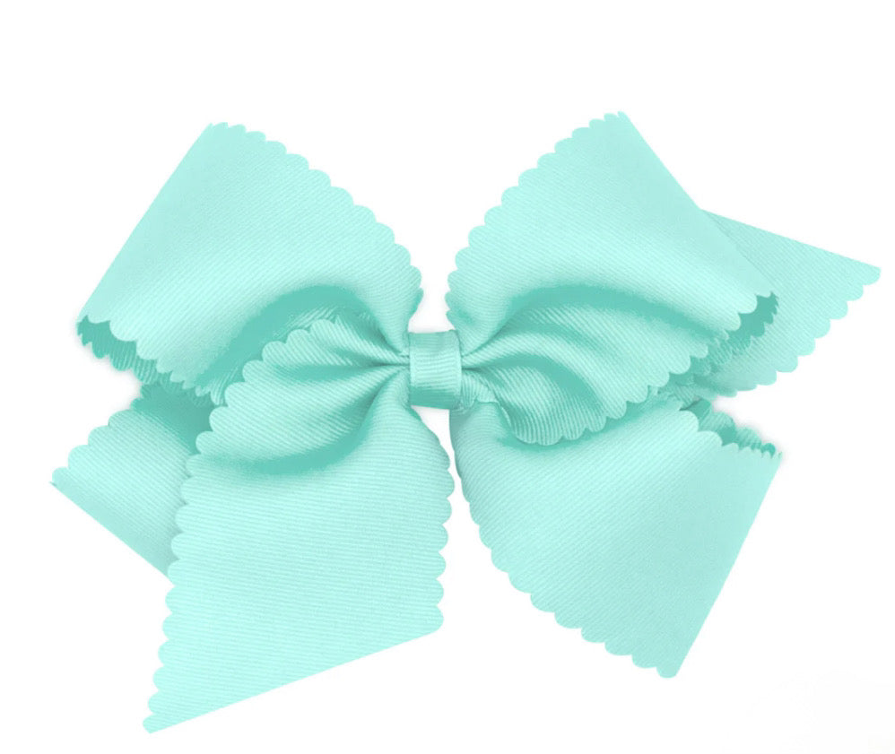 Aqua 6” classic bow on alligator clip