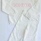 White SCALLOP organic cotton knit set