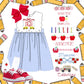Girls scalloped back to school dress