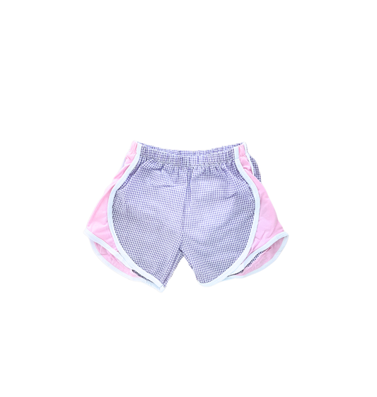 Pink and purple seersucker shorts