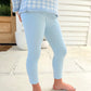 Light blue knit cotton leggings
