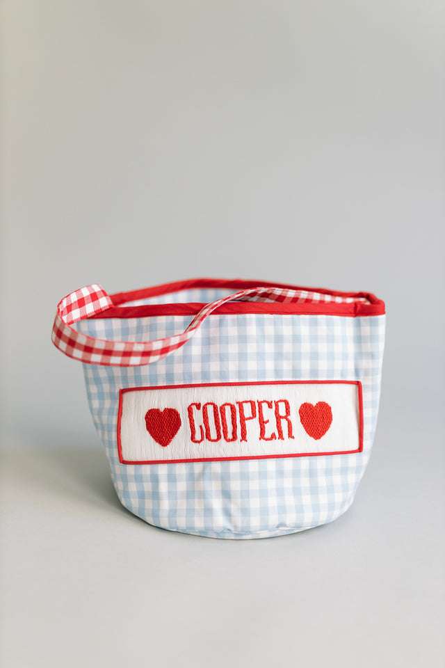 Boys Valentine’s Day hearts basket