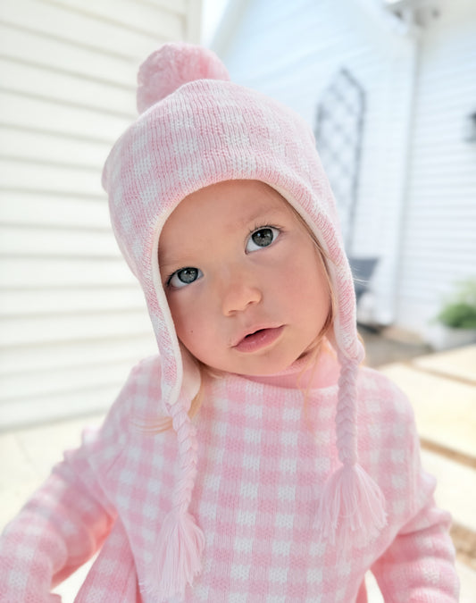 Knit cotton winter hat