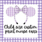 Lavender check mouse ears