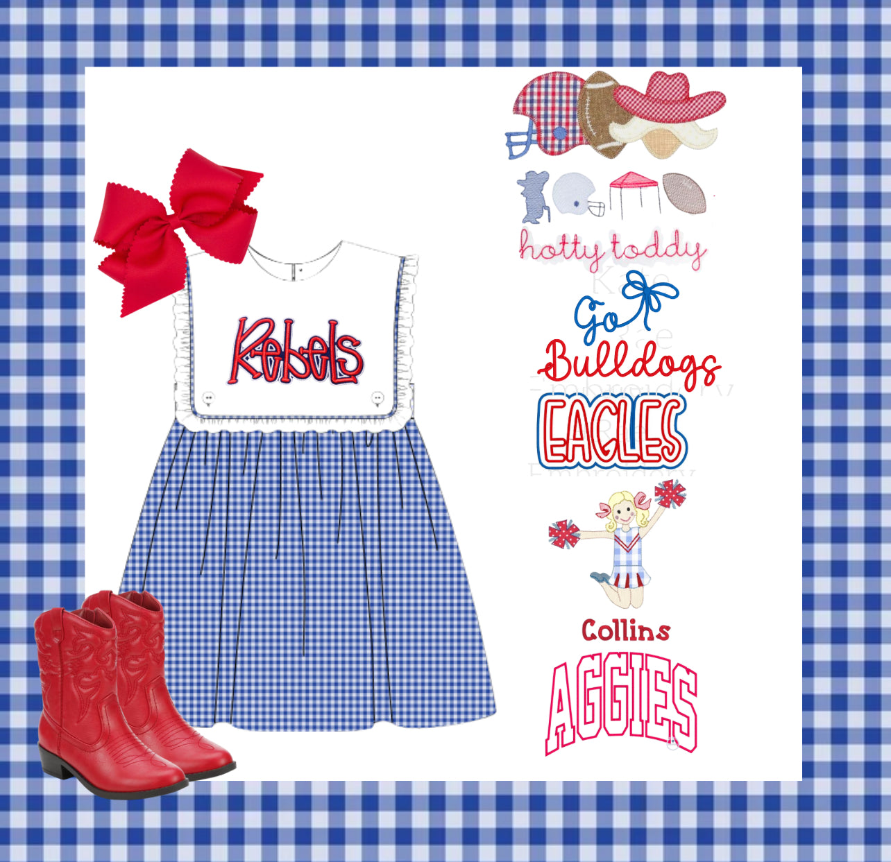 Royal Blue Gingham Dress