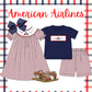 American Airlines boys custom hand smocked short set