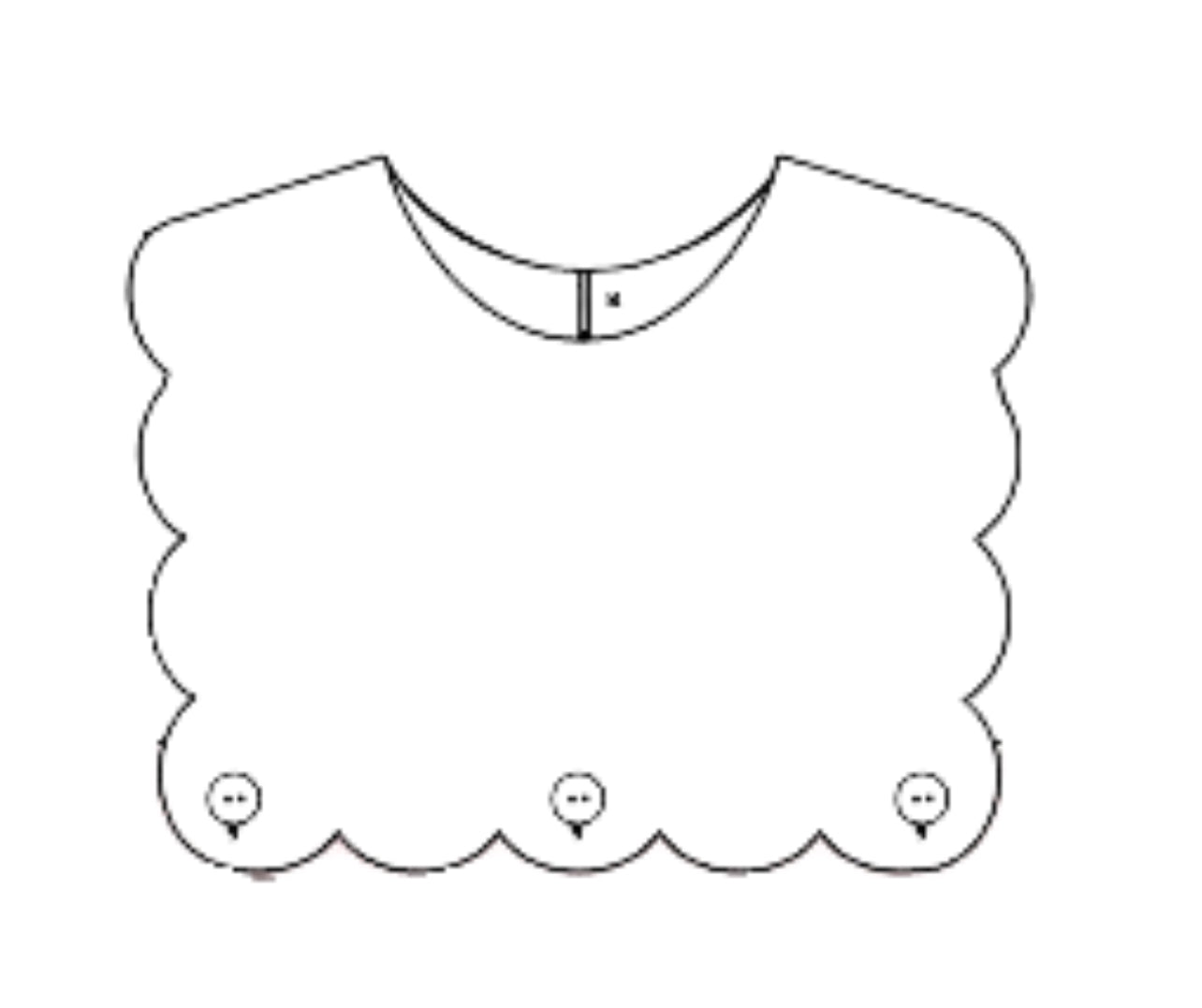 Interchange scallop top for girls bubble