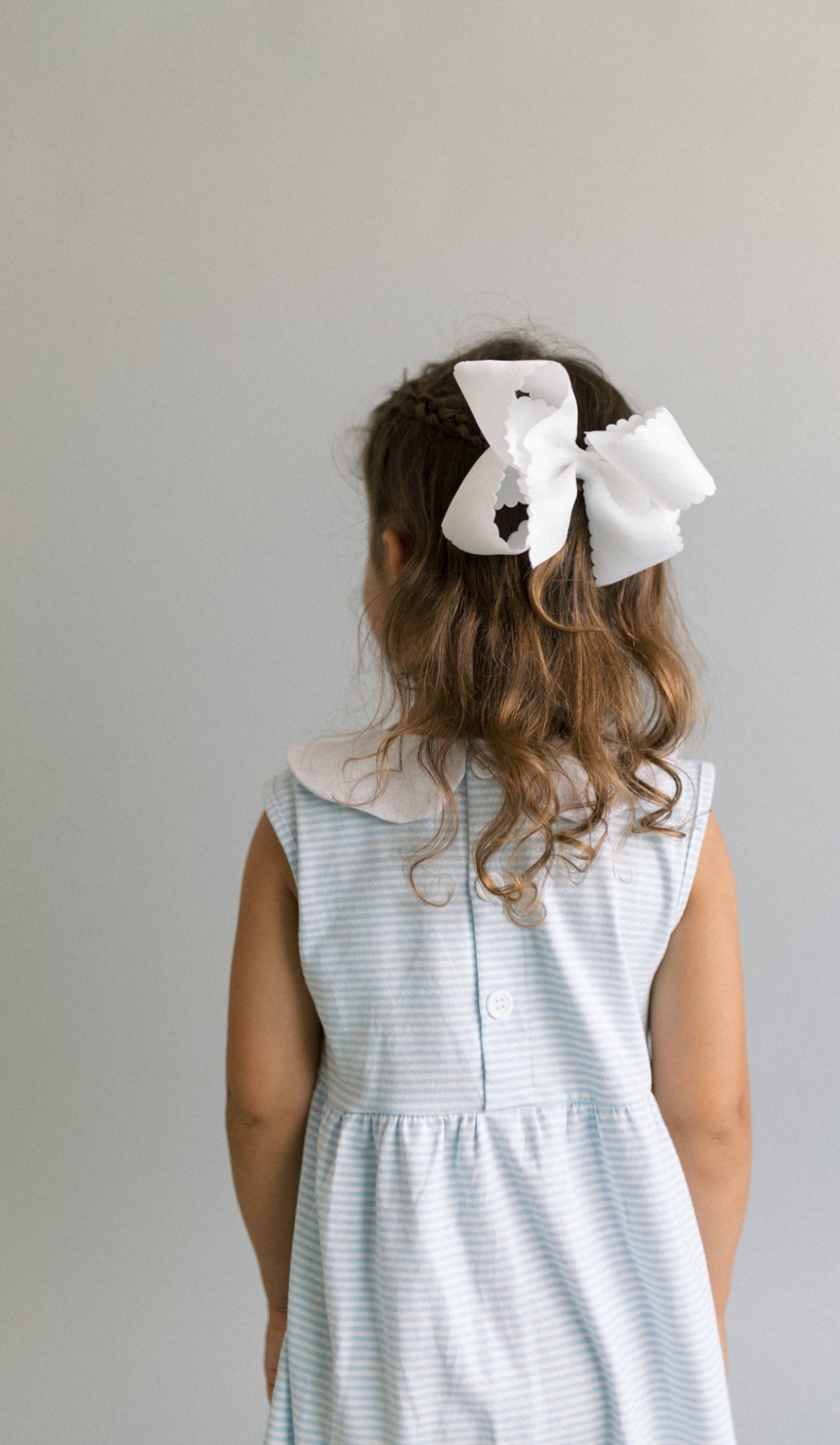 Light blue and white peterpan tank dress