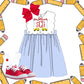 Girls scalloped back to school dress