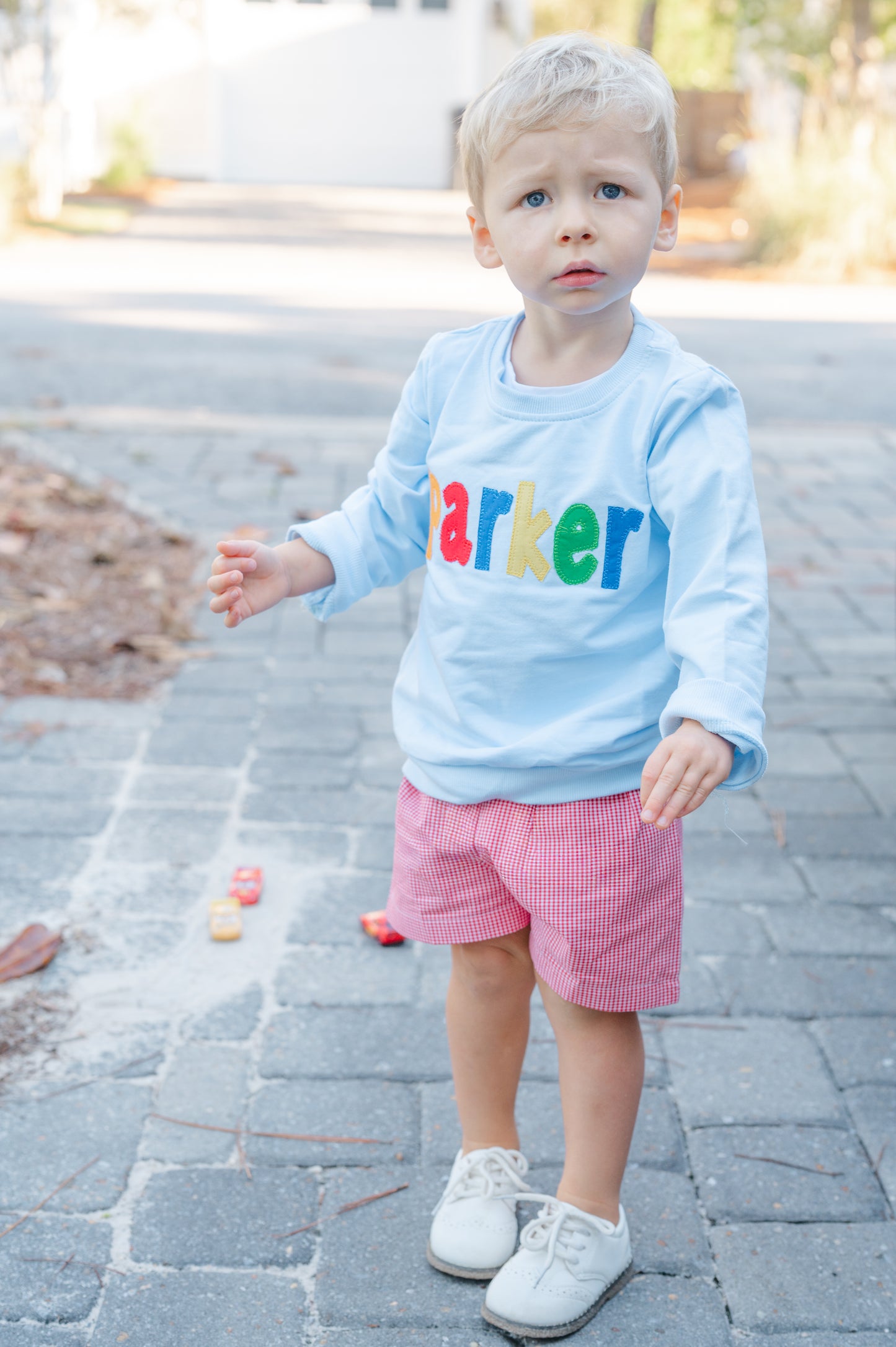 Bows name appliqué sweater