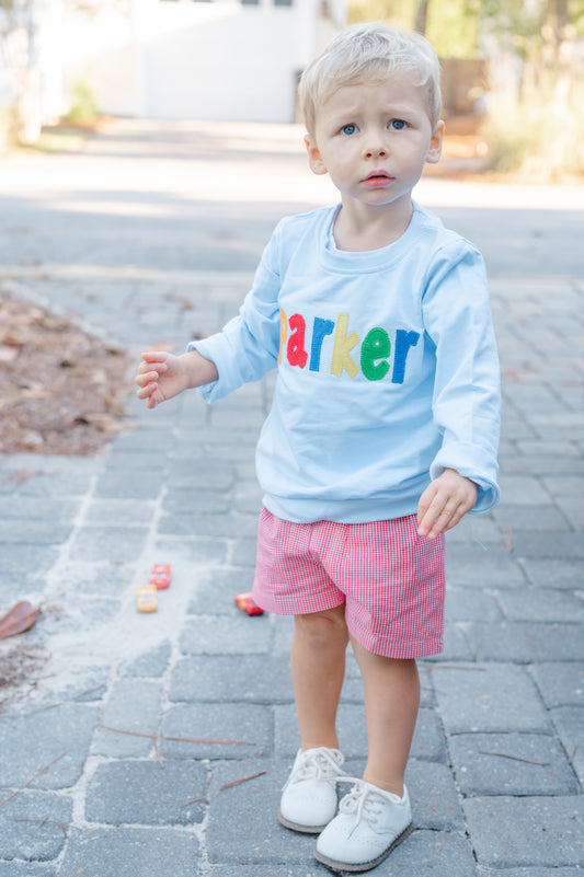 Bows name appliqué sweater