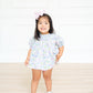 Flower smock diaper set