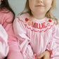 Pink gingham and hearts custom smock set