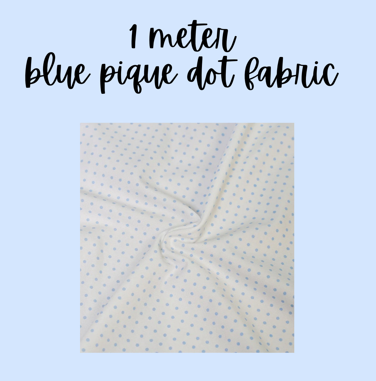 1 meter of blue bitty dot fabric