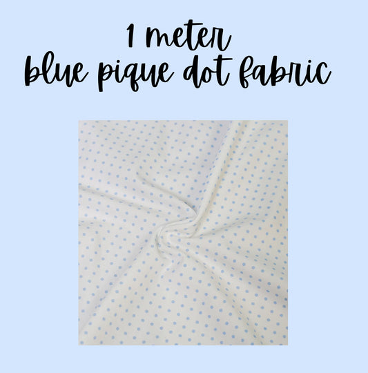 1 meter of blue bitty dot fabric