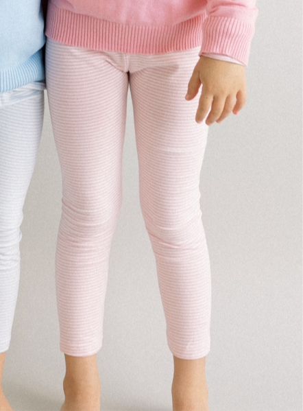 Pink and white stripe leggings