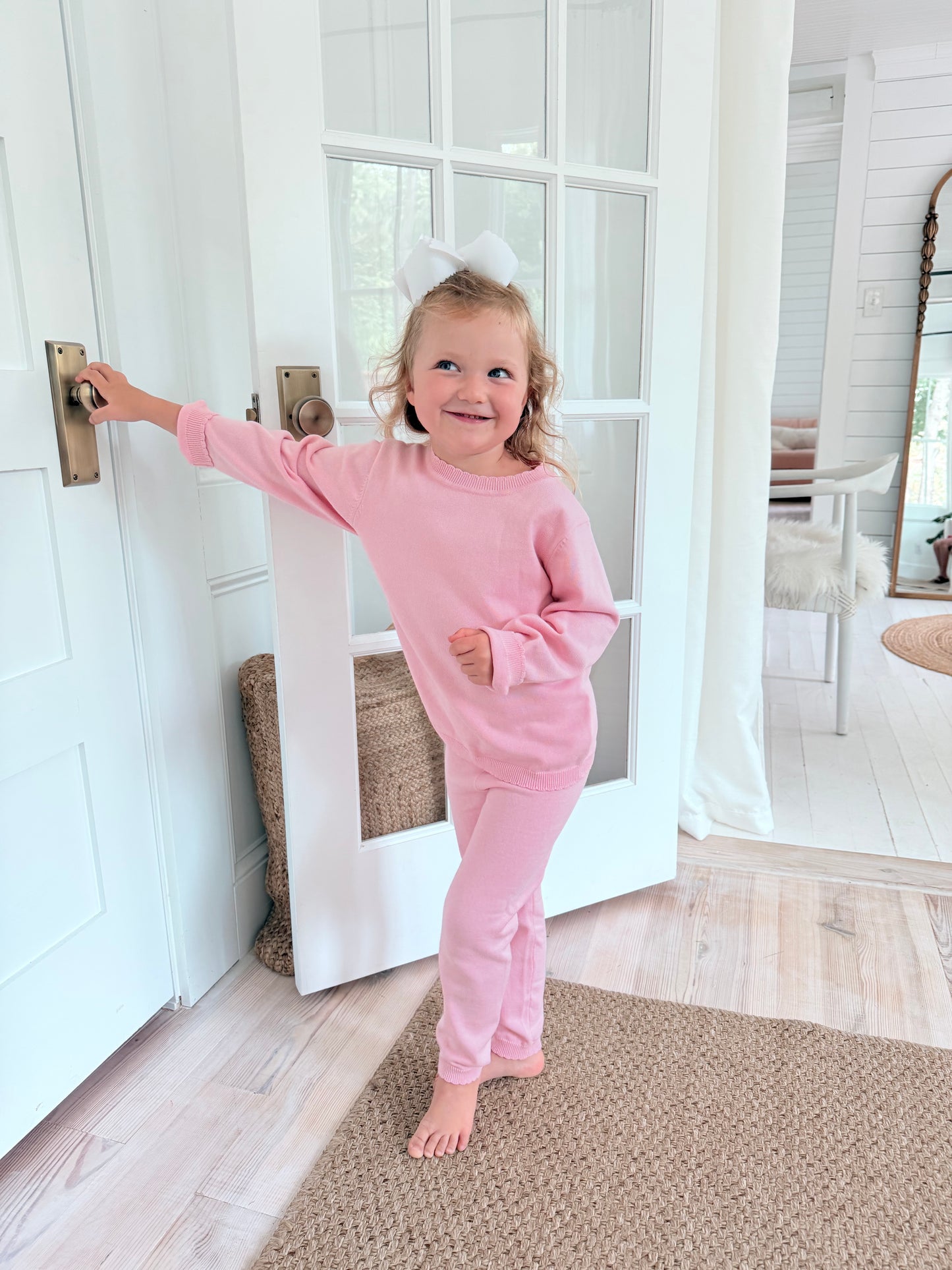 Girls knit organic cotton set
