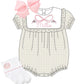 Tan gingham bubble monogrammed