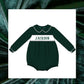 Boys Green velvet smocked bubble