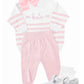 Pink and white organic cotton knit set