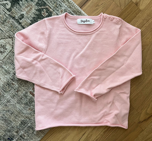 LIGHT WEIGHT light pink roll neck sweater