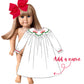Doll smocked Christmas dress