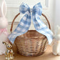 Blue gingham Easter basket bow