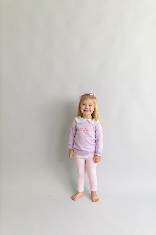 Lavender name sweater