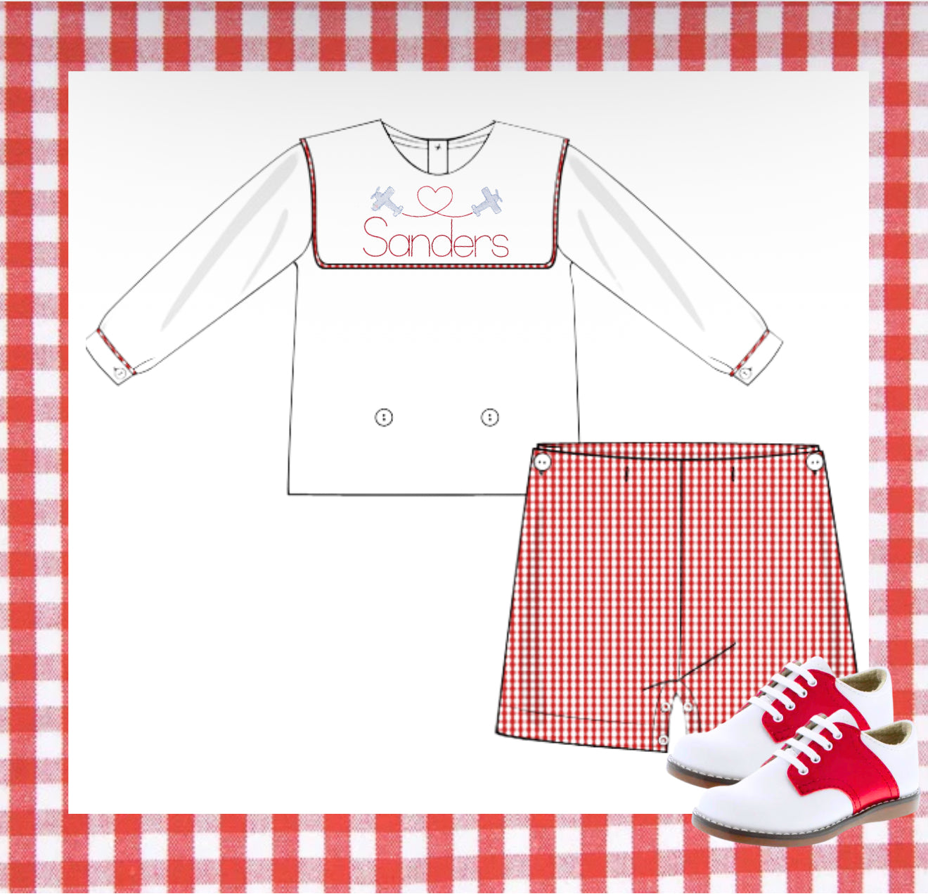 Boys valentines short set
