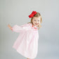 Pink gingham and hearts custom smock dress