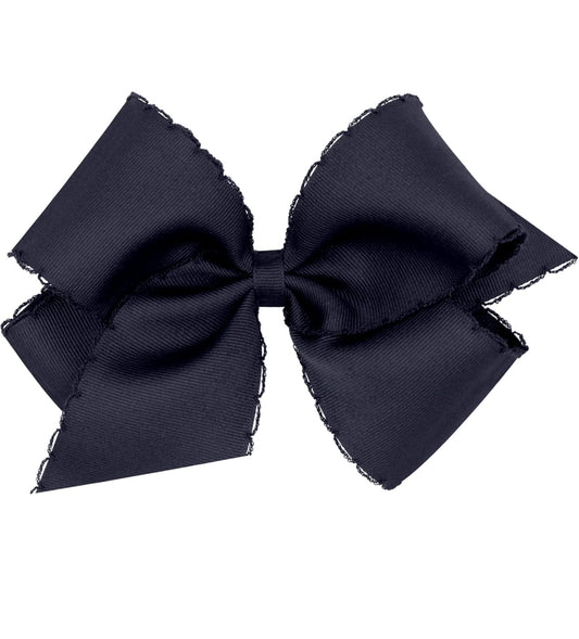 Navy blue bow with navy stitch