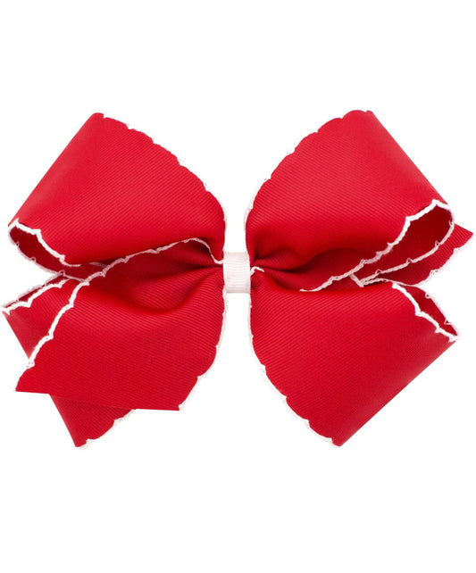 Red bow with white stitch