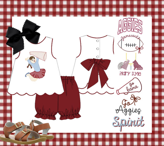 Garnet Scallop bow back set