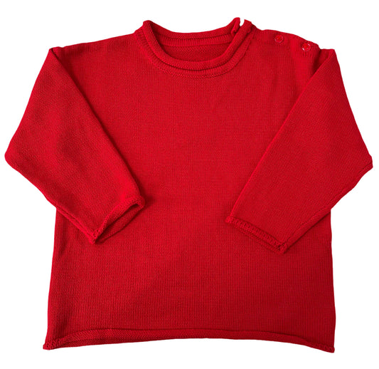 Red roll neck sweater