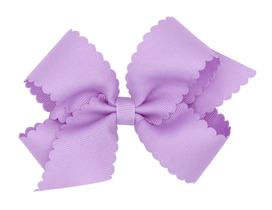 Lavender scallop 6” bow on clip