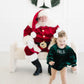 Green velvet smocked diaper set