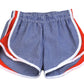 Girls seersucker red and blue shorts