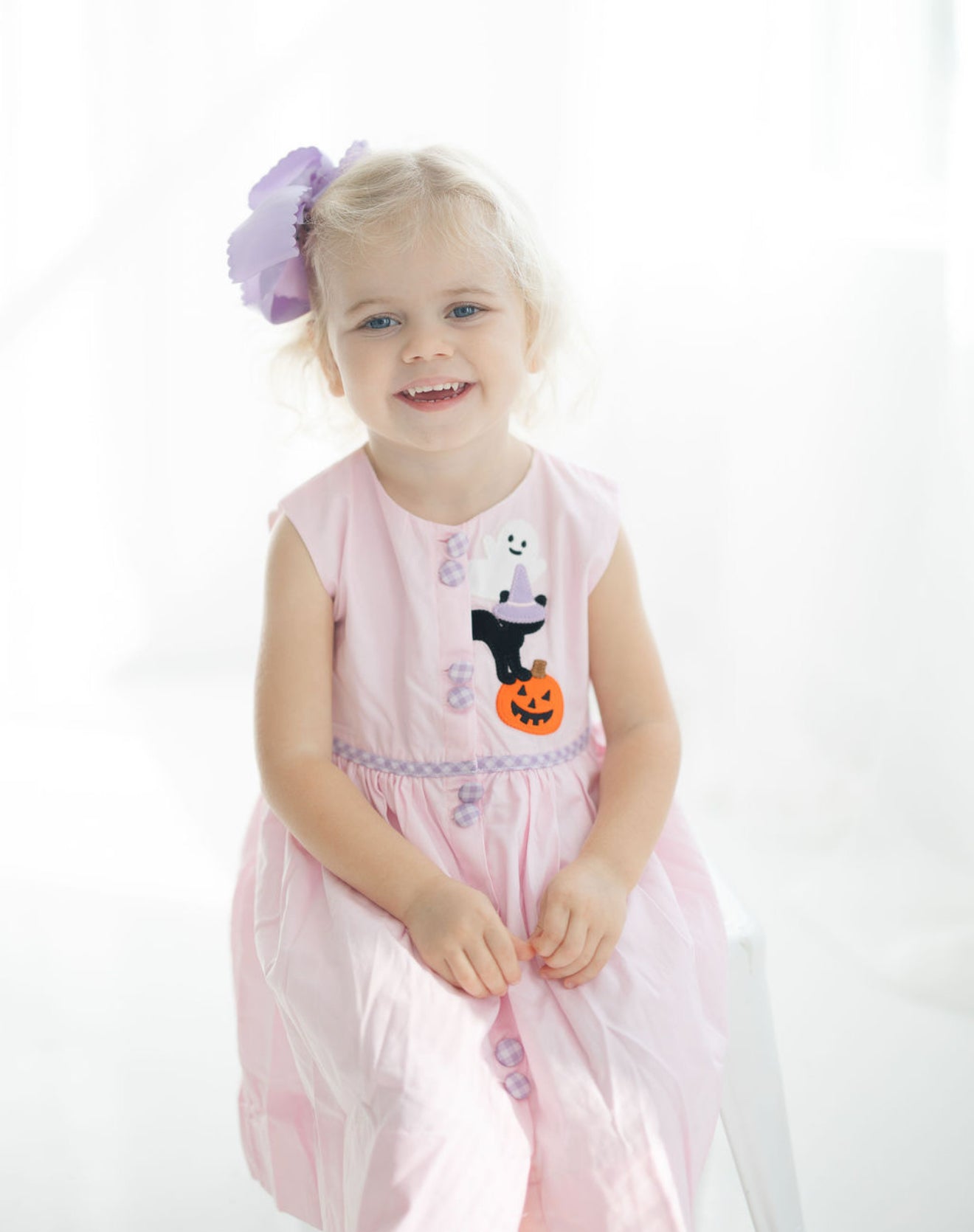 Pink and lavender gingham spooky dress