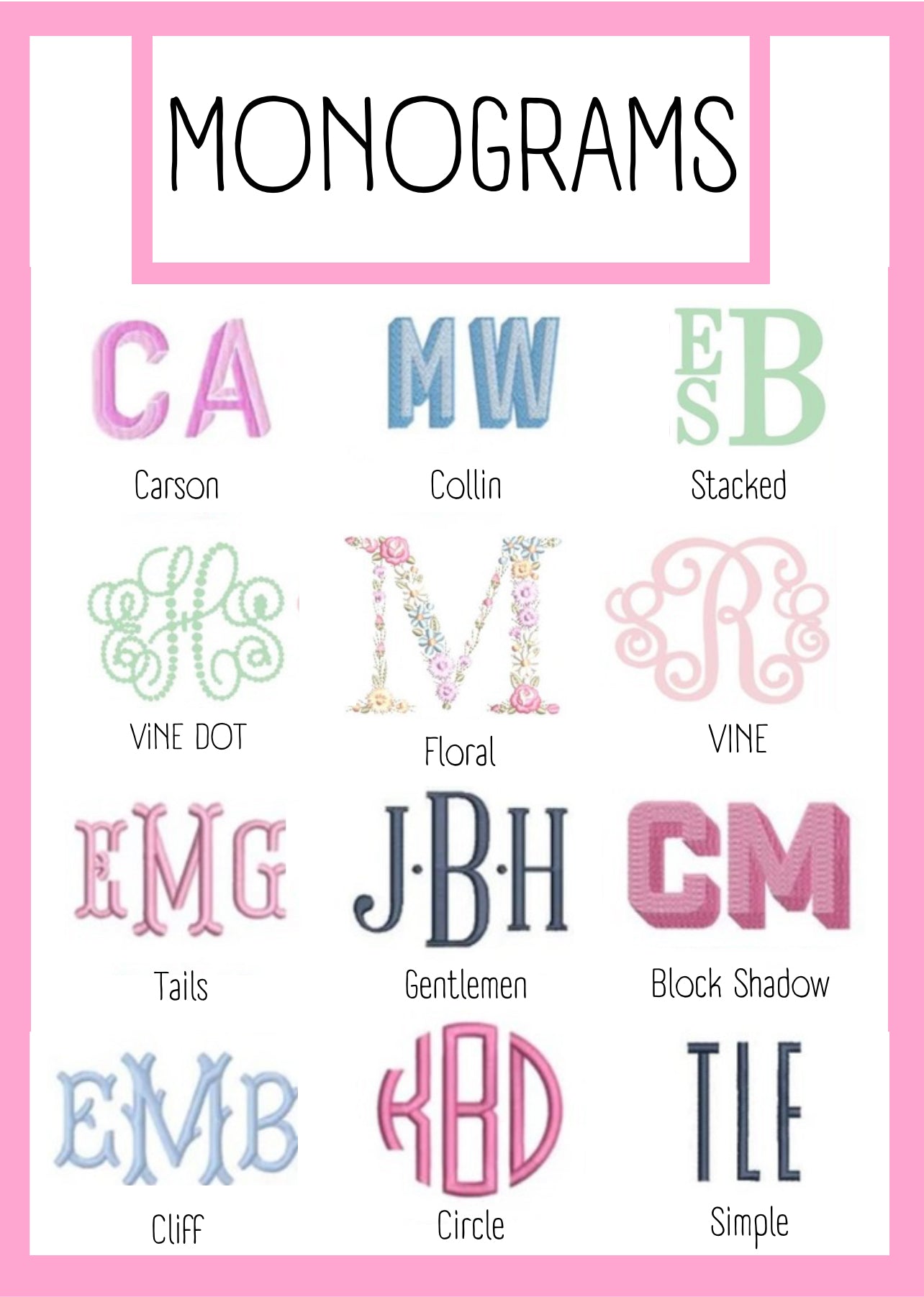 Embroidery fee