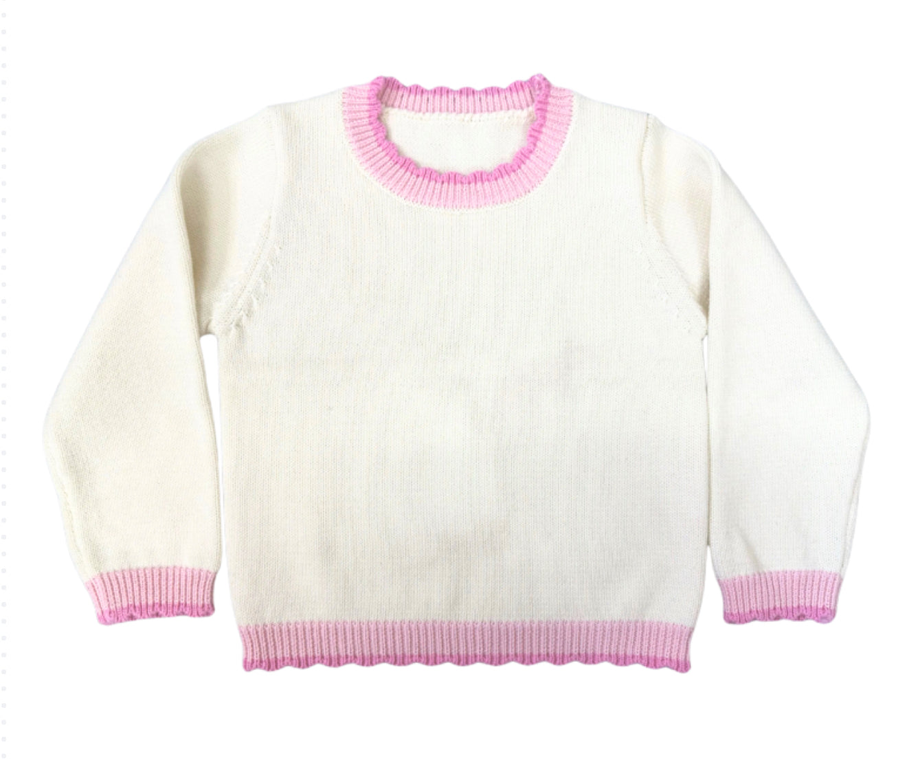 Pink and cream scallop Sweater