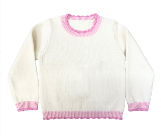 Pink and cream scallop Sweater