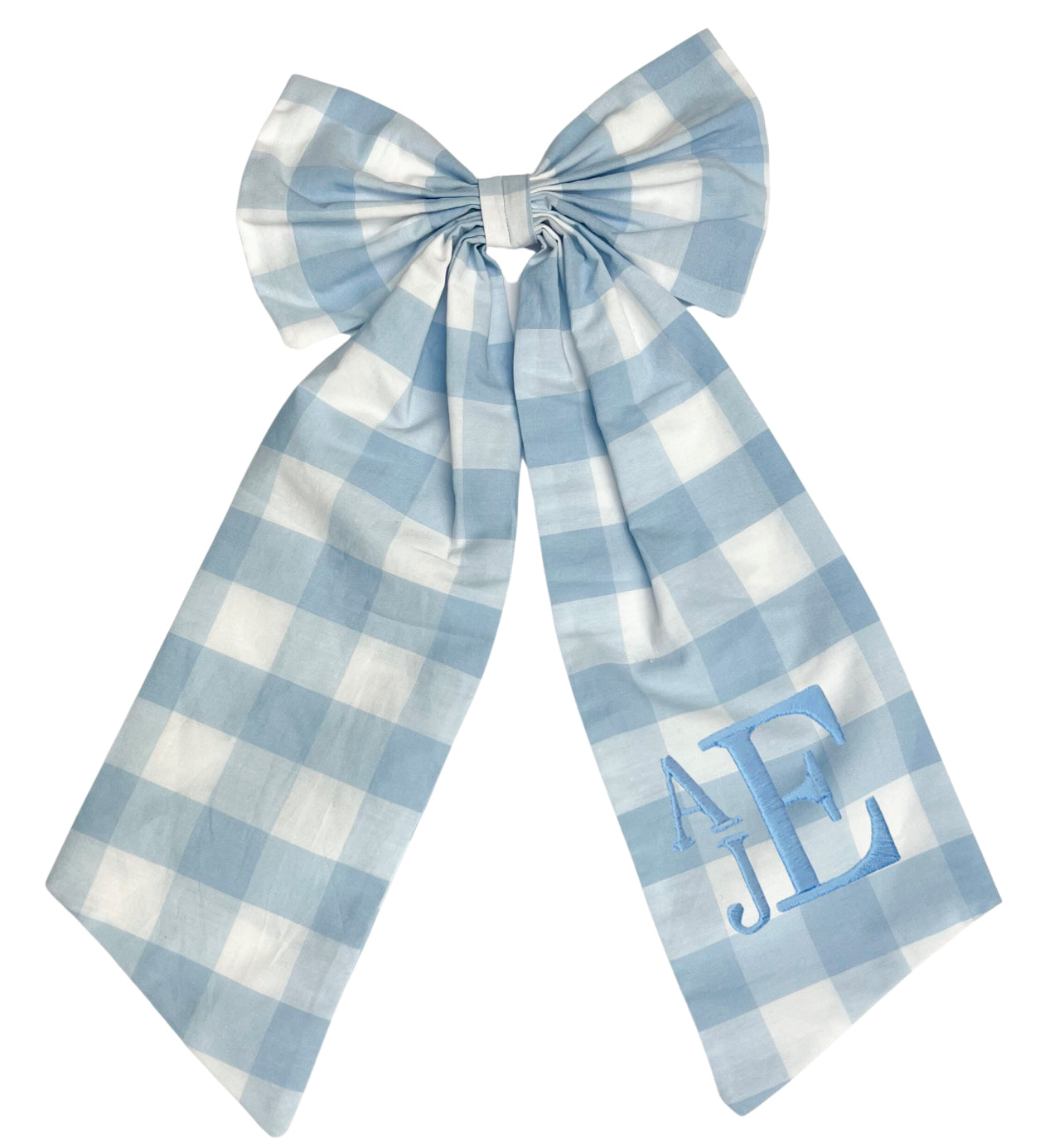 Blue gingham Easter basket bow