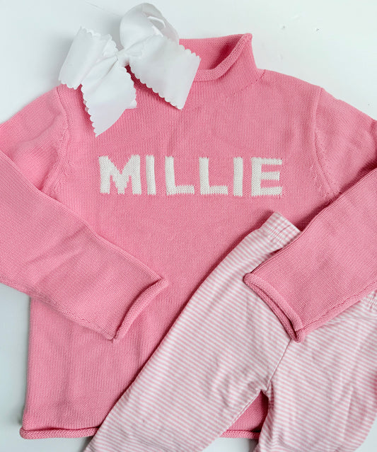 Custom name knit sweater