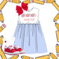 Girls scalloped back to school dress