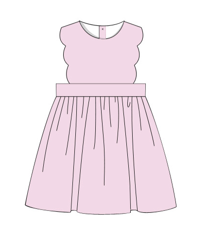 Pink corduroy scallop dress