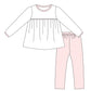 Light pink and white pant set