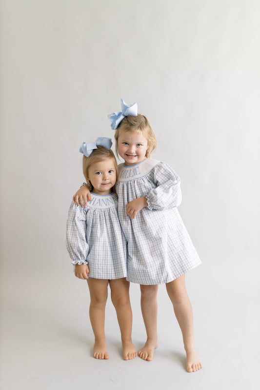 Girls hand smocked pie dress